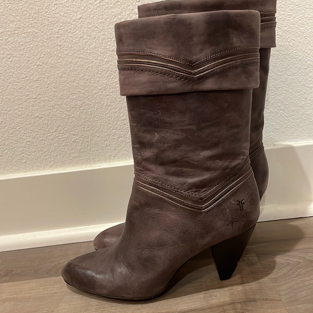 Frye Brown Leather Booties - size 10